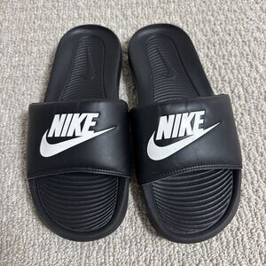 Nike Victori One Slides Women’s Size 7 US Black White Logo